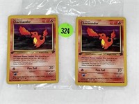 2 CHARMANDER VINTAGE POKEMON CARDS HP40