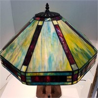 Lamp w/Slag Glass Shade