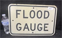 "FLOOD GAUGE" METAL HIGHWAY SIGN