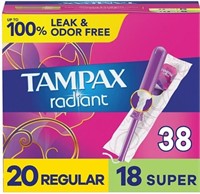 TAMPAX Radiant Value Pack 38ct REG/SUPER Tampons