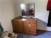 Bed, Dresser, Mirror, Chair