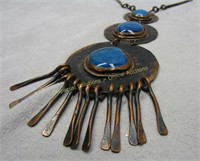Rafael Alfandary Modernist Copper & Glass Necklace