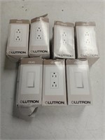 7 PIECES ASSORTED LUTRON CLARO RECEPTACLE AND