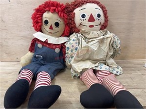 34 inch Raggedy Ann and Andy dolls