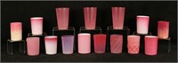 15 Red And Pink Tumblers 19th And 20th Century
