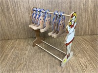 Vintage Wooden Doll Clothes Rack