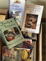 Two boxes of cookbooks