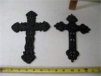 2 Cast Iron Crosses 6"x9" & 6 1/2"x10"