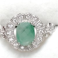 $200 Silver Emerald(1.6ct) CZ Ring