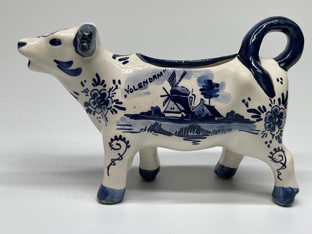 Blue & White Ceramic Cow Creamer