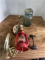 Antique mason jar, lantern light fixture, antique