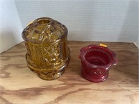 Vintage Indiana glass stars and bars candle
