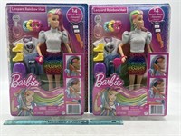 NEW Lot of 2- Barbie Leopard Rainbow Hair Doll