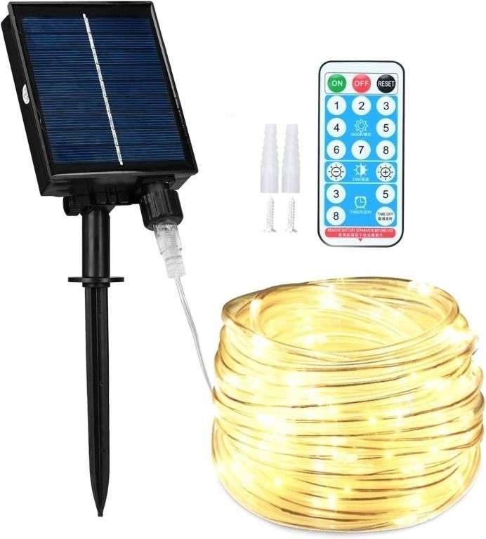 (66ft - Warm White)Solar Rope Light Outdoor