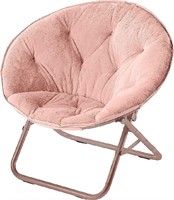 Urban Shop Faux Fur Saucer Chair with Metal Frame,