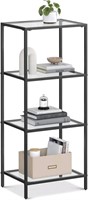 VASAGLE Bookcase, 4-Tier Bookshelf, Slim Shelving