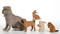 GERMAN AND OTHER ANIMAL FIGURES, LOT OF FIVE,