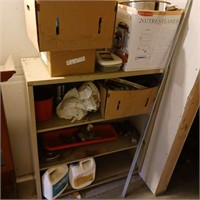 Metal Shelf With Contents