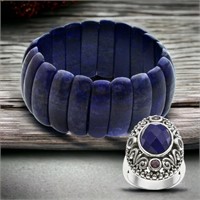 Lapis Bracelet & Sterling Silver Lapis Ring