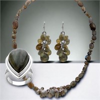 Labradorite Necklace & Earrings Set