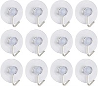 (N) uxcell 12pcs Suction Cup Hooks 1 Inch Diameter