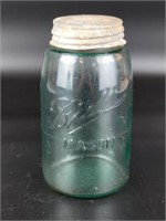 Vintage Aqua Ball Mason Strong Shoulder Quart Jar
