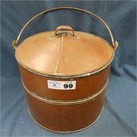 Copper Bucket with Lid - 11" Wide