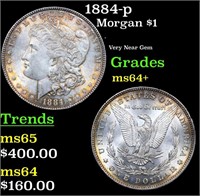 1884-p Morgan Dollar $1 Grades Choice+ Unc