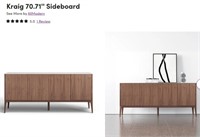 nEW Kraig 71" Sideboard White Ceramic  & WALNUT