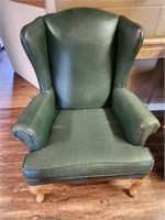 Green Vinal Wing Back Chair