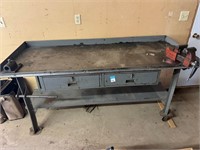 Steel work bench w/vise