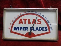 8"x14" Atlas Wiper blades thermometer sign.