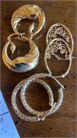 3 pair pierced hoop earrings  Unmarked