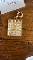 14 k Bingo card charm
