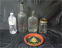 Tequila Sauza Tray, Ball Jar & Vintage Bottles
