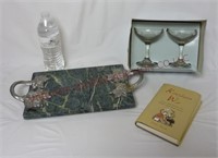 Kitchen Wit, Marble Cheese Board & Wedding Glasses