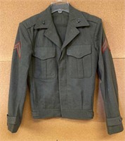 +WWII Marine Wool Tunic with Corporal Chevrons