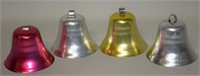 (4) Vintage Colored Aluminum Bells 2 1/8"d