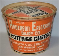 Vtg Anderson Erickson 5lb Cottage Cheese Tub