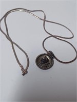 Marked 925 Mexico Hat Pendant Necklace-9.4g