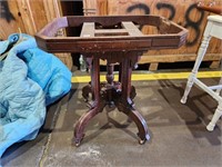 Vintage Wood Table Base w/ Marble Top