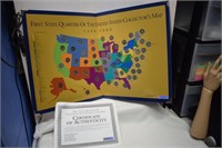 First State Quarters on Foldout US Map Board w/