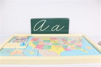 Classroom Set Map and Cursive Letters
