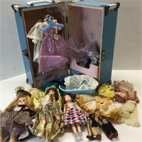 1950's Doll Cass Toy Case Dolls Several Clothes
