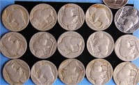 Sixteen Buffalo Nickels