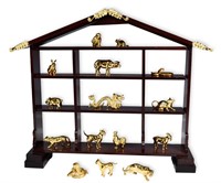 15, 24K Gold Plated Chinese Zodiac Figures