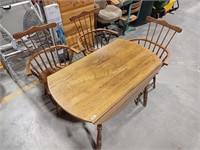 Folding Leaf Table & 3 Chairs