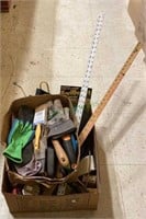 Two boxes contain tools, garden items and even a