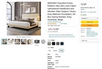 B7640  WEEWAY Platform Bed Beige King