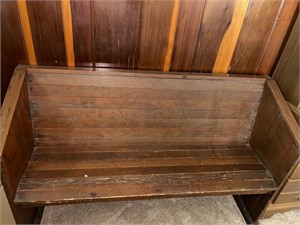 a wooden bench